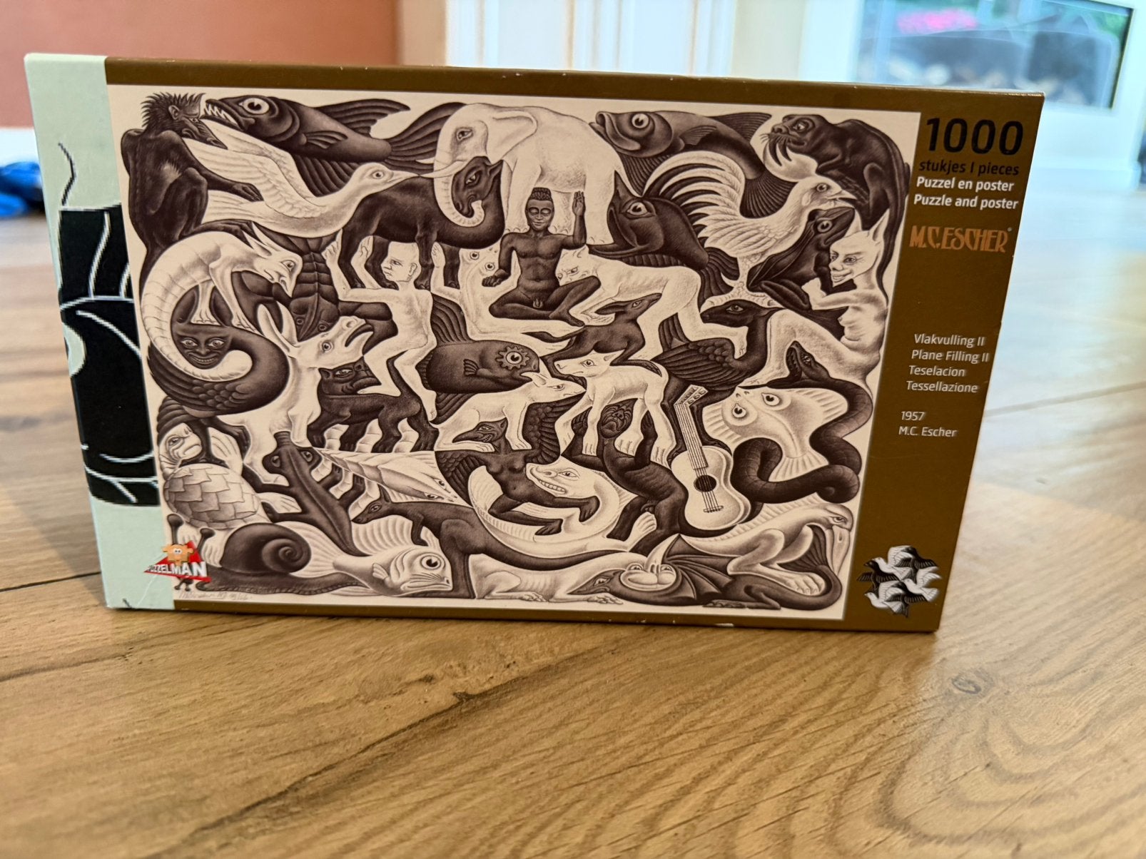Escher puzzel, Ophalen of Verzenden, 500 t/m 1500 stukjes, Zo goed als nieuw, Legpuzzel
