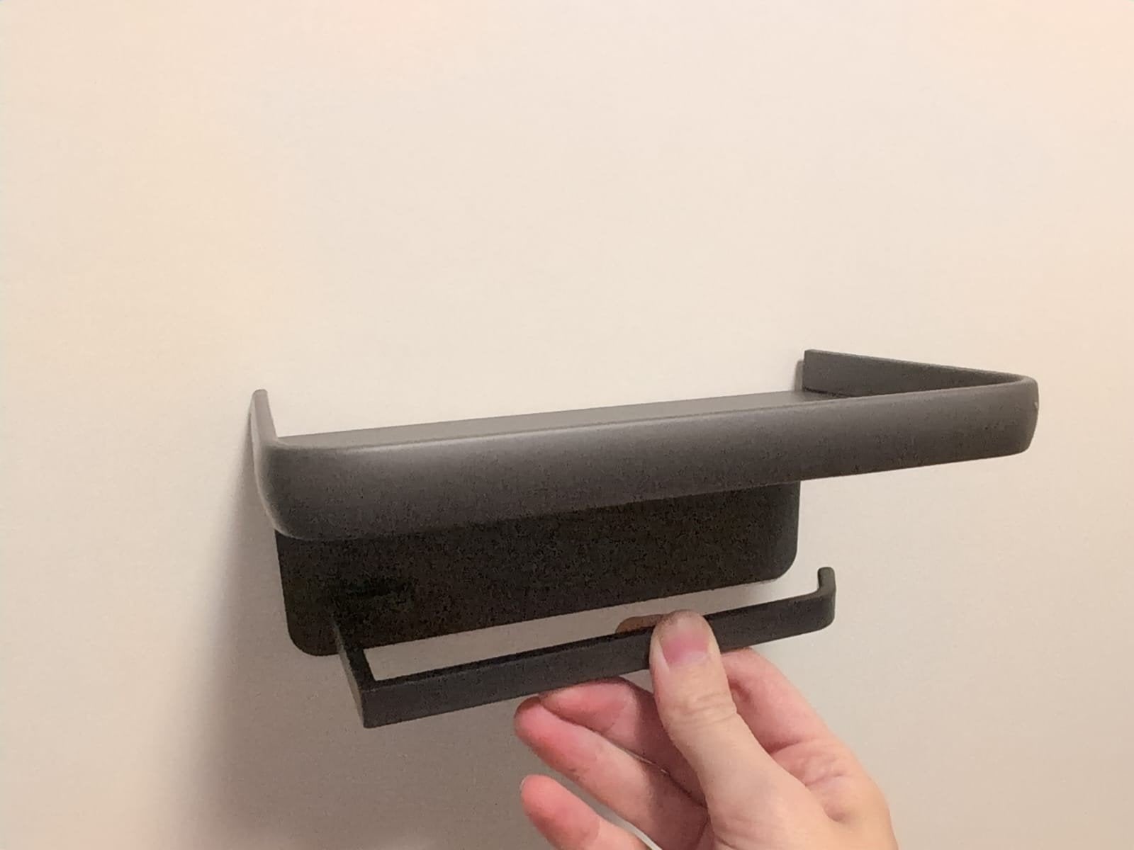 wc rol houder met plateau grijs, Ophalen of Verzenden, Nieuw, Grijs, Toilet-accessoire