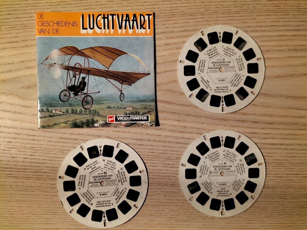 Viewmaster De Geschiedenis van de Luchtvaart - B 685, Ophalen of Verzenden, Gebruikt