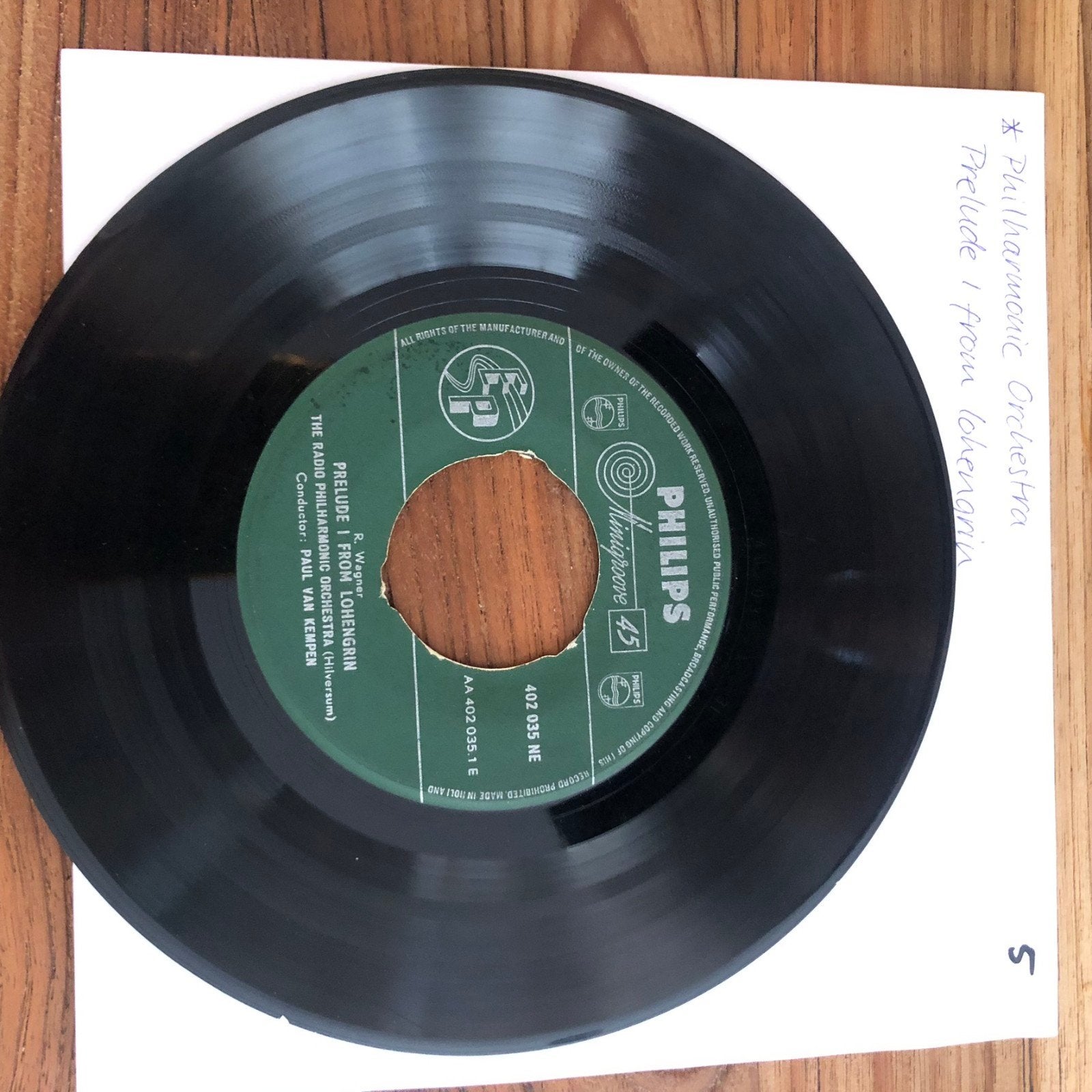 Philharmonic Orchestra - Prelude I from Lohengrin (single), Gebruikt, Overige componisten, 7 inch, Ophalen of Verzenden