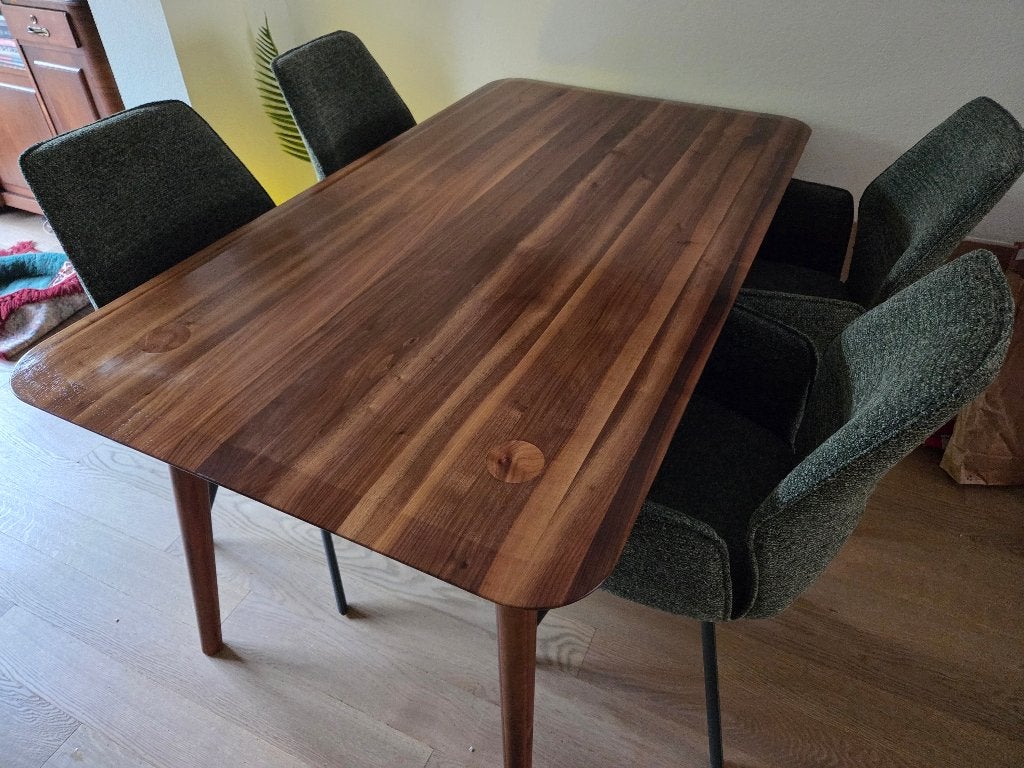Eettafel walnoot design Sav&Okse, Ophalen, Scandinavisch, 50 tot 100 cm, Zo goed als nieuw