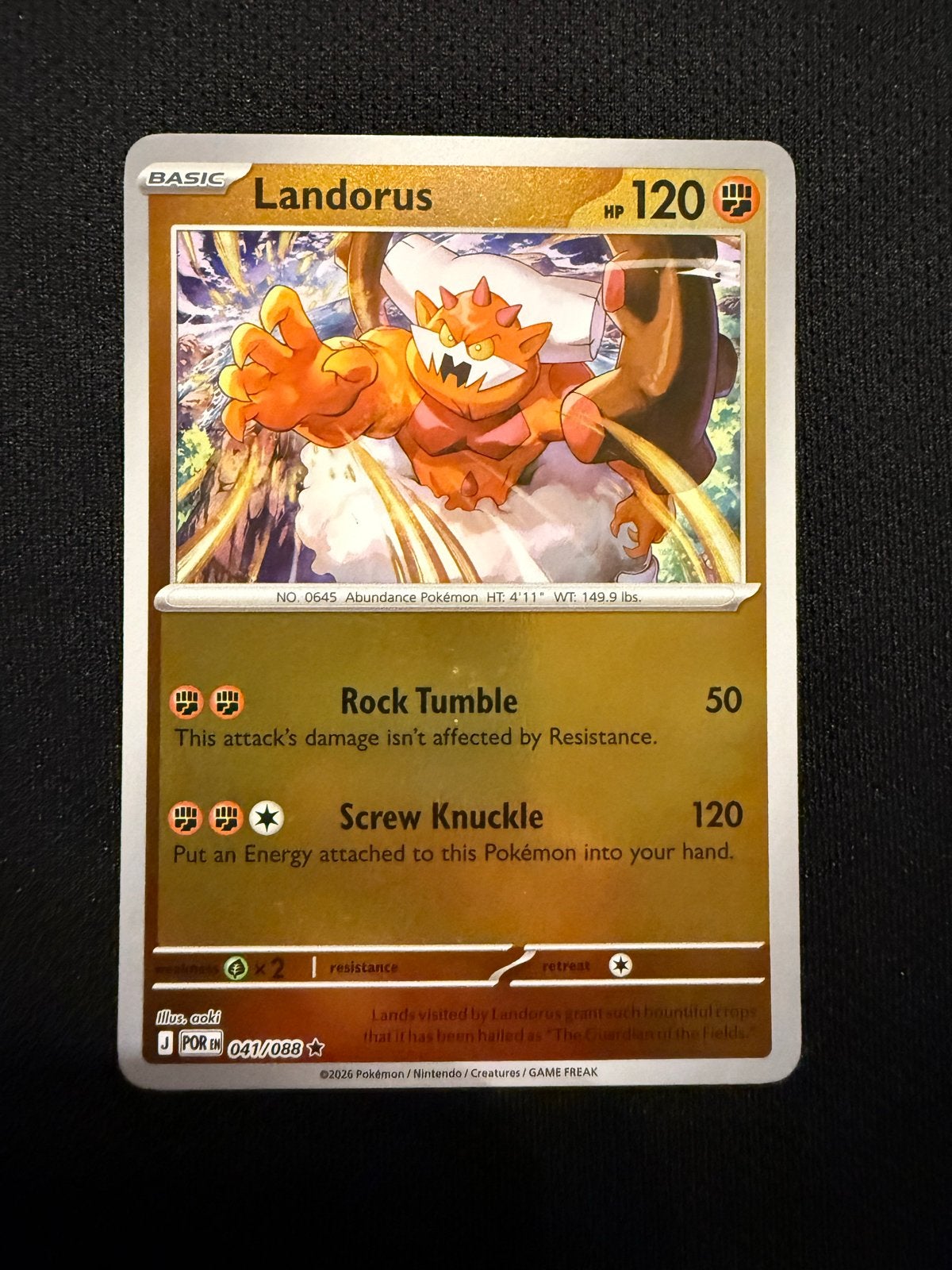 Landorus 041/088 holo, Hobby en Vrije tijd, Verzamelkaartspellen | Pokémon, Ophalen of Verzenden, Zo goed als nieuw, Losse kaart