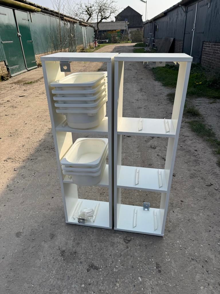 IKEA Trofast wandrek met 8 witte bakken, Ophalen of Verzenden, Gebruikt, Kast