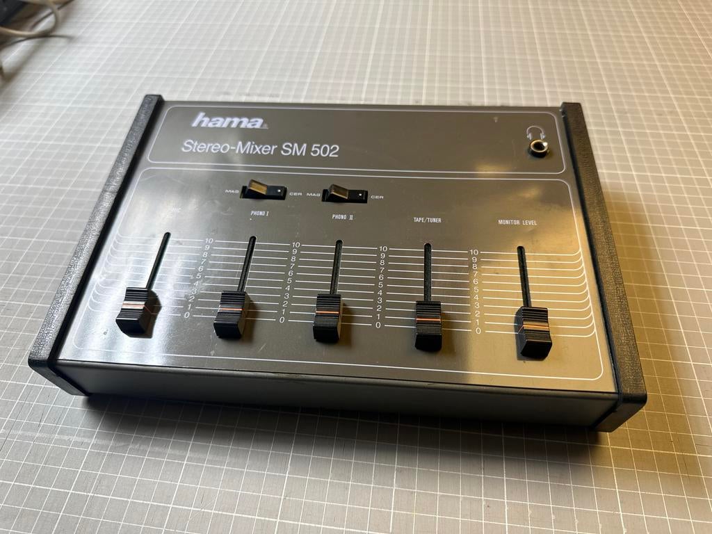Hama Stereo-Mixer SM 502 - Vintage Audio Mixer, Ophalen of Verzenden, Gebruikt, Minder dan 5 kanalen, Microfooningang