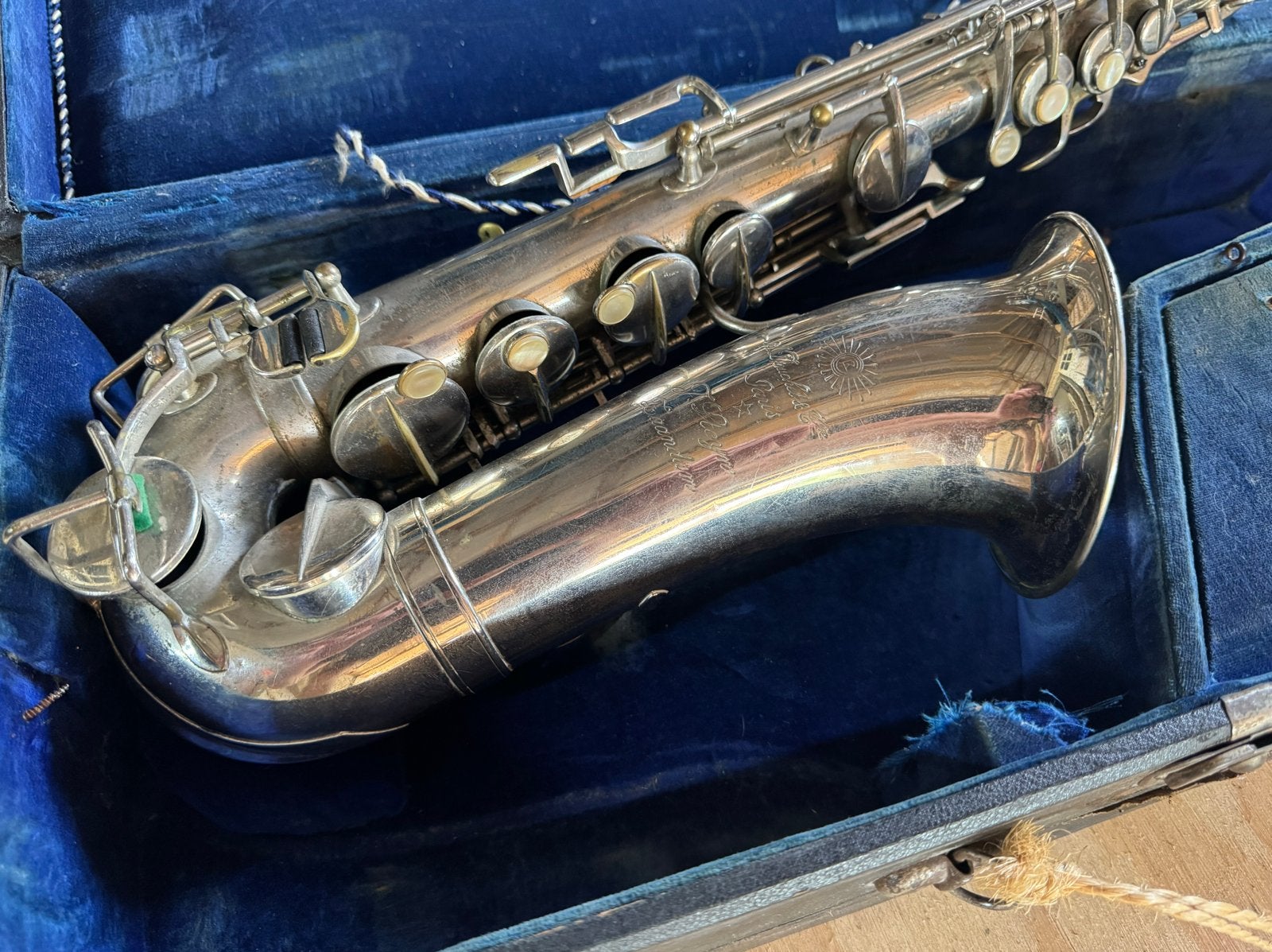 Decoratie altsax A. Douchet & Cie. Paris - J. Steyn Zaandam, Muziek en Instrumenten, Ophalen of Verzenden, Gebruikt, Alt