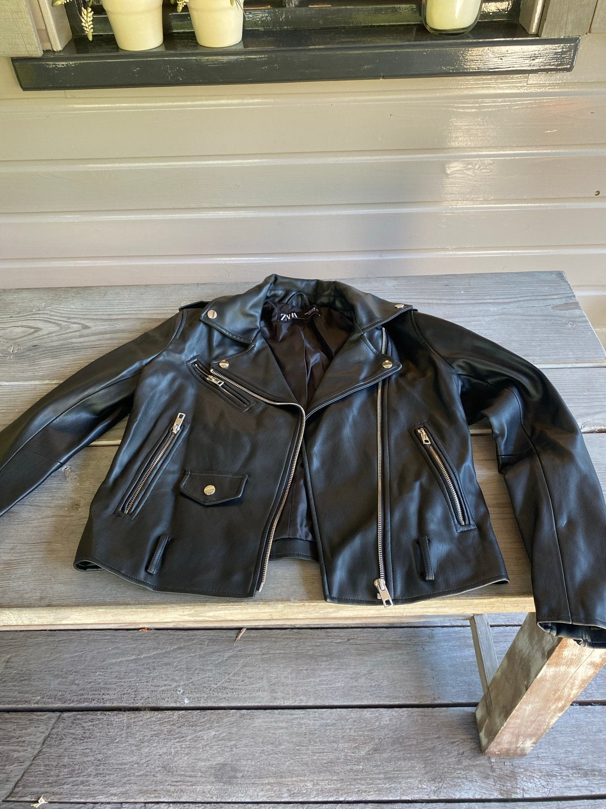 Zara bikerjack van imitatieleer - Maat M, Ophalen of Verzenden, Zo goed als nieuw, Maat 38/40 (M), Zwart