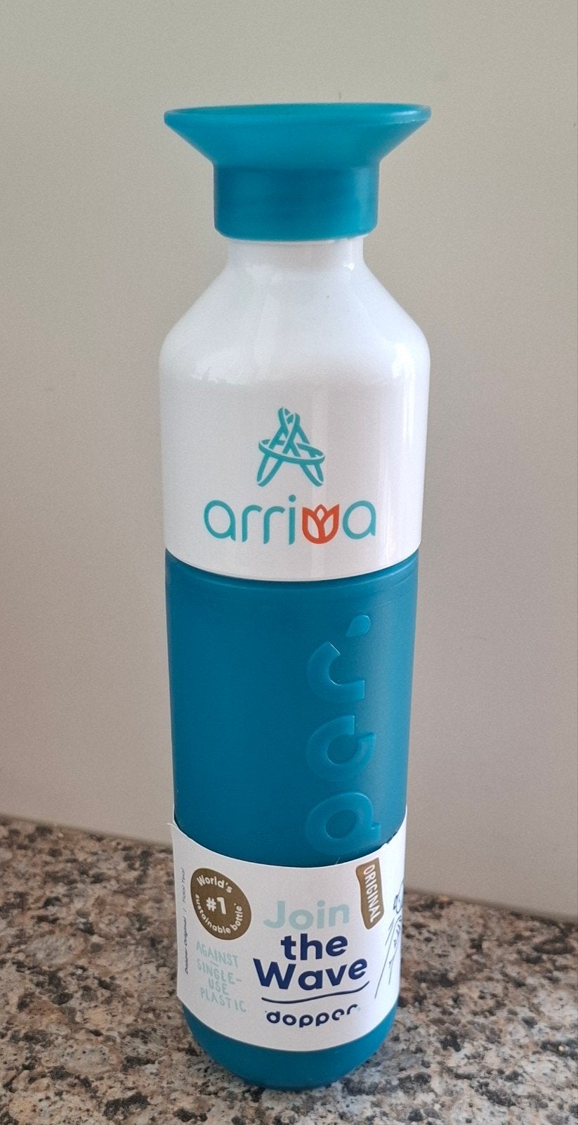 Nieuwe Arriva Dopper waterfles, Verzamelen, Spoorwegen en Tramwegen, Ophalen of Verzenden, Nieuw, Bus of Metro, Overige typen