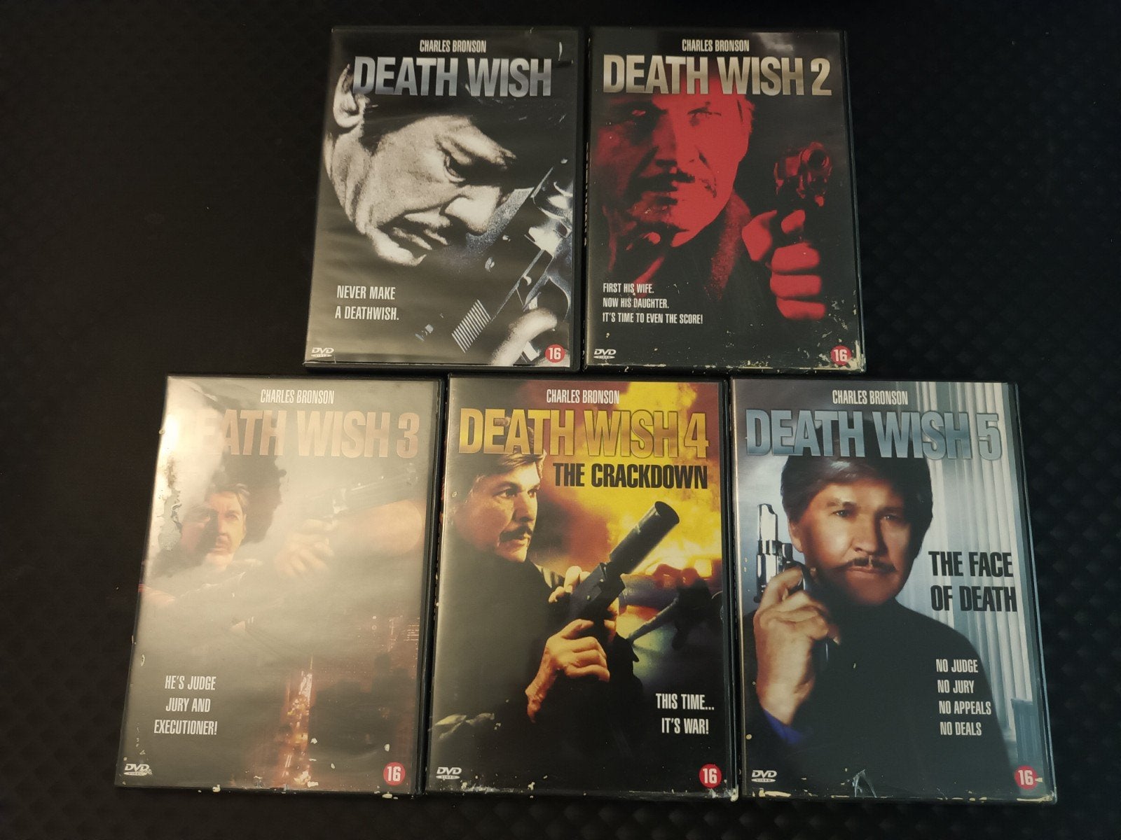 dvd complete reeks Death Wish 1-5, Vanaf 16 jaar, Verzenden, Zo goed als nieuw