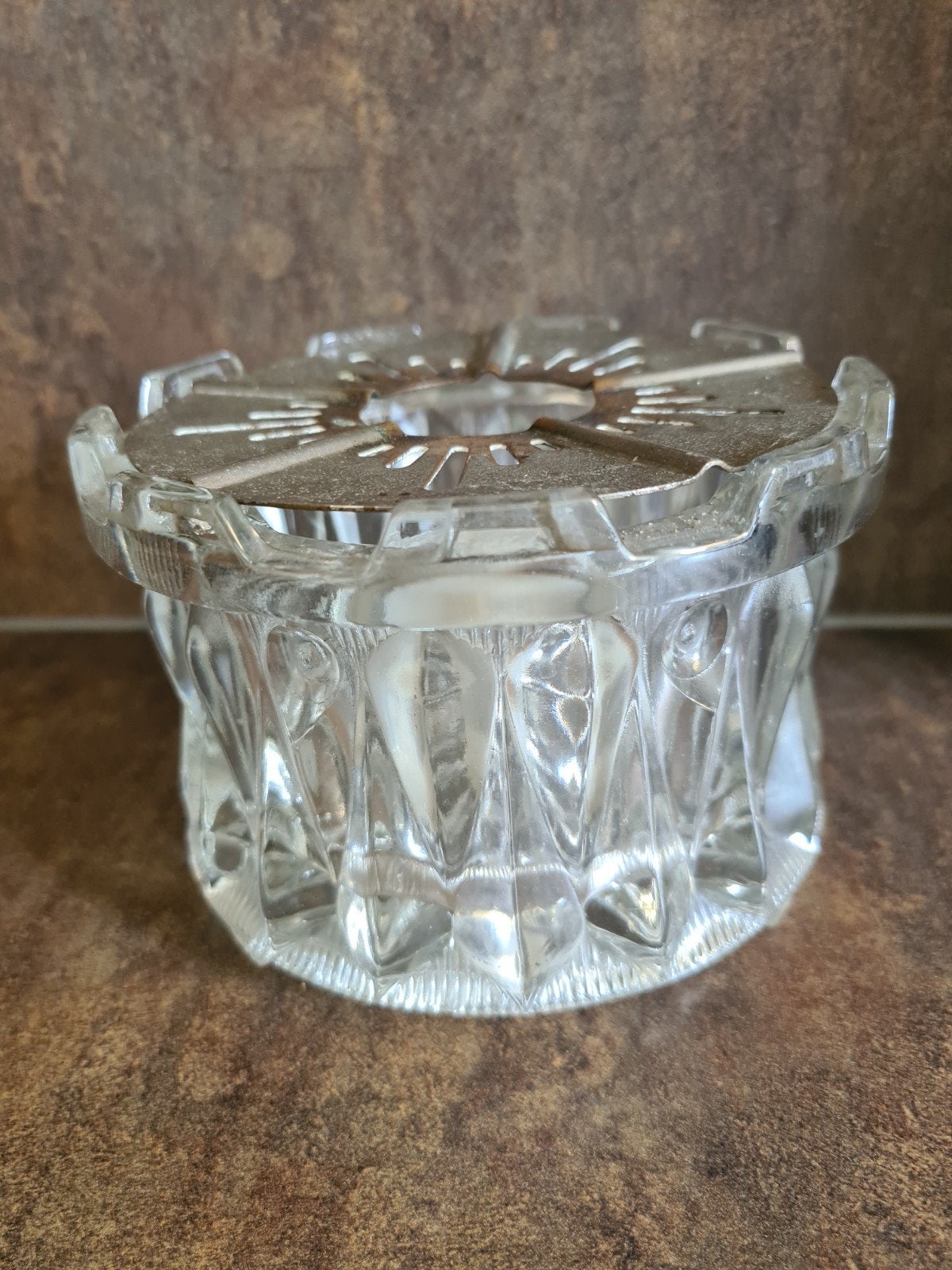Mooie glazen brocante theelichtwarmer, Antiek en Kunst, Ophalen of Verzenden