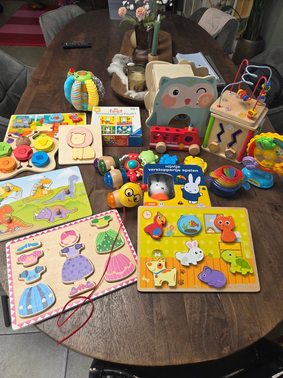Grote set houten en educatief babyspeelgoed, Ophalen, Zo goed als nieuw, Overige typen