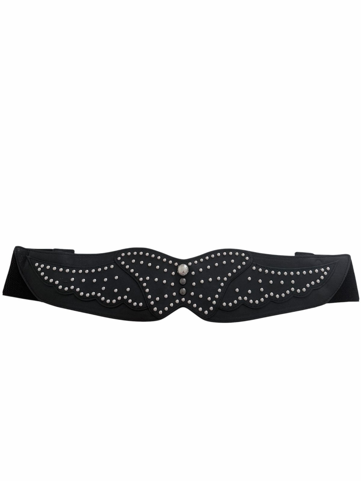 Elastische riem wings|studs|zwart  Elastic belt wings, 80 tot 90 cm, 5 cm of meer, Zwart, Tailleriem