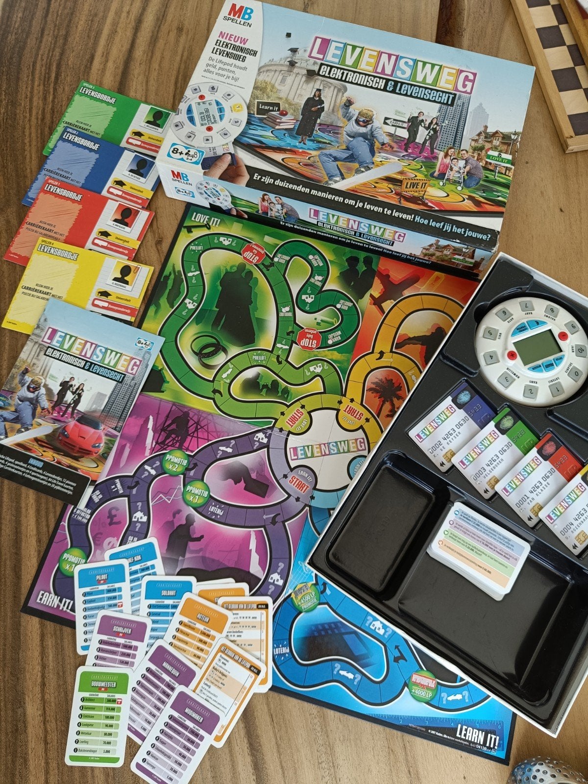 Levensweg Elektronisch & Levensecht Bordspel, Hobby en Vrije tijd, Gezelschapsspellen | Bordspellen, Zo goed als nieuw, Drie of vier spelers