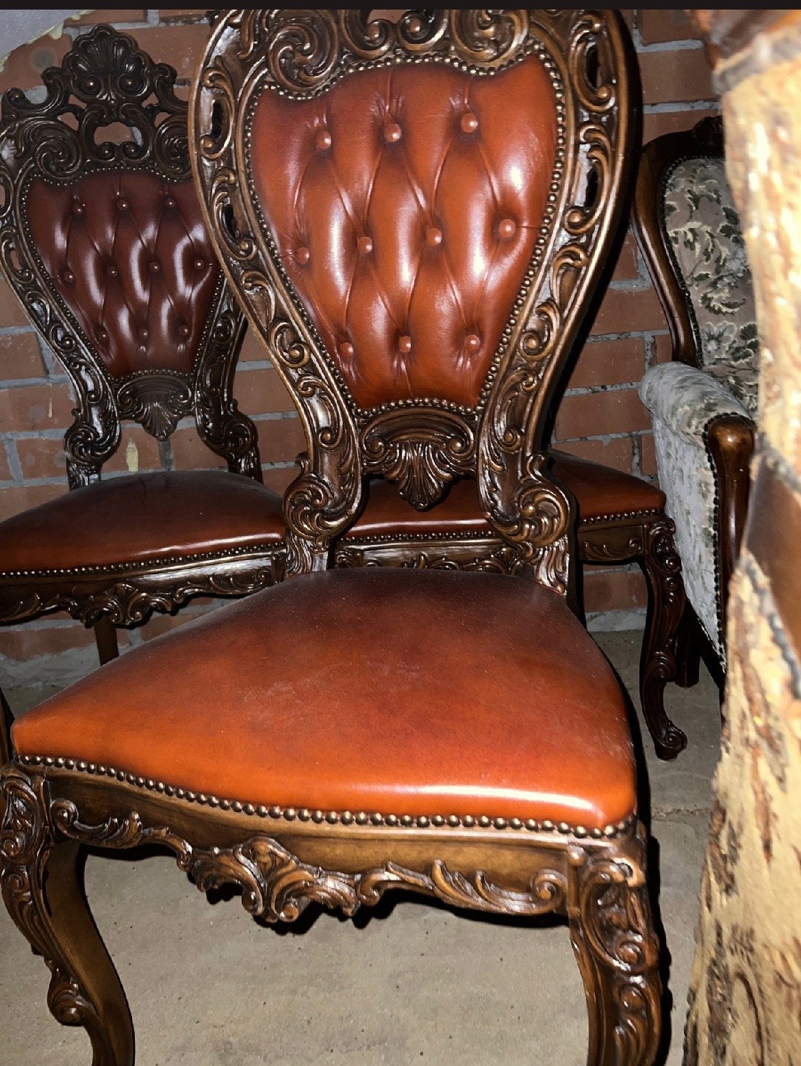 4 Barok Eetkamerstoelen van Leer, Ophalen