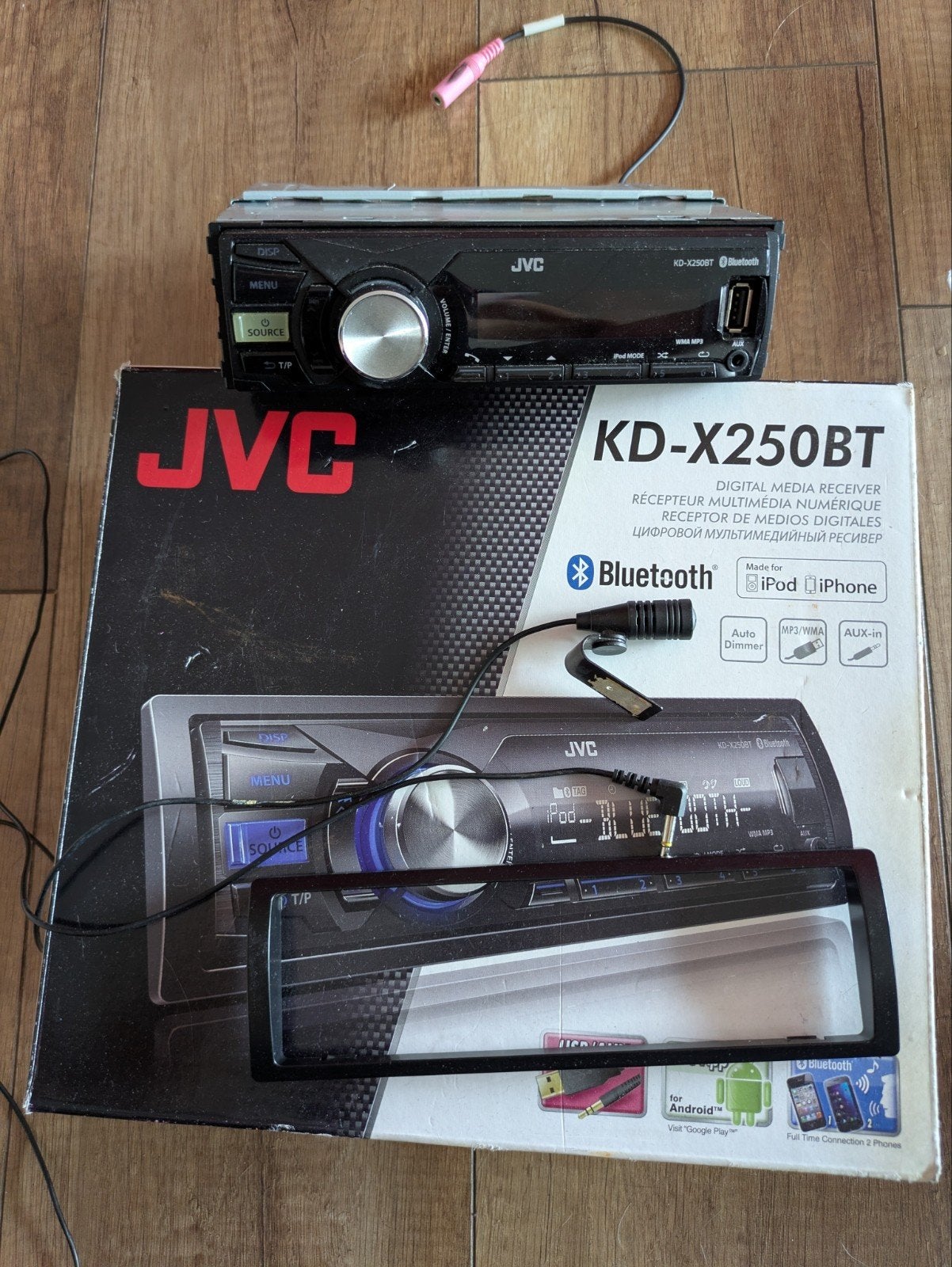 JVC KD-X250BT met USB, Aux & Bluetooth met losse microfoon, Ophalen, Gebruikt