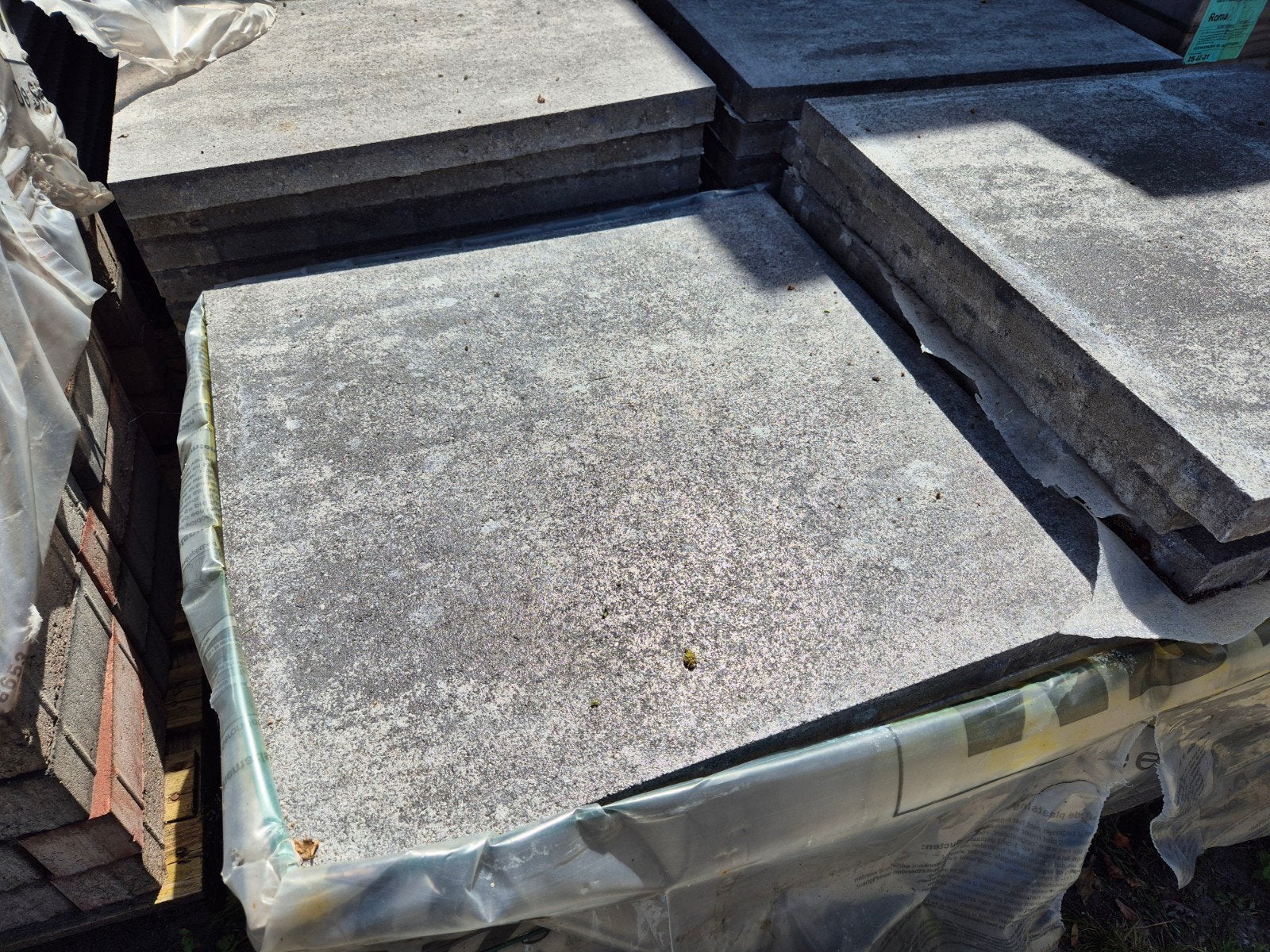 200m Grijs gemêleerd 60x60x4 terrastegels betontegel s-parti, Nieuw, Ophalen of Verzenden, 10 m² of meer, Beton