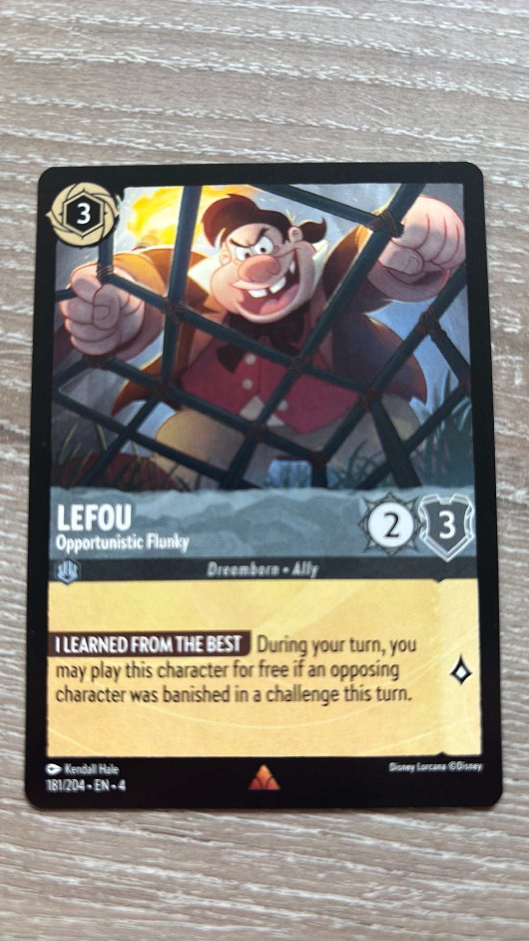 Disney Lorcana Lefou opportunistic 181-204 4URS nonfoil, Ophalen of Verzenden, Zo goed als nieuw