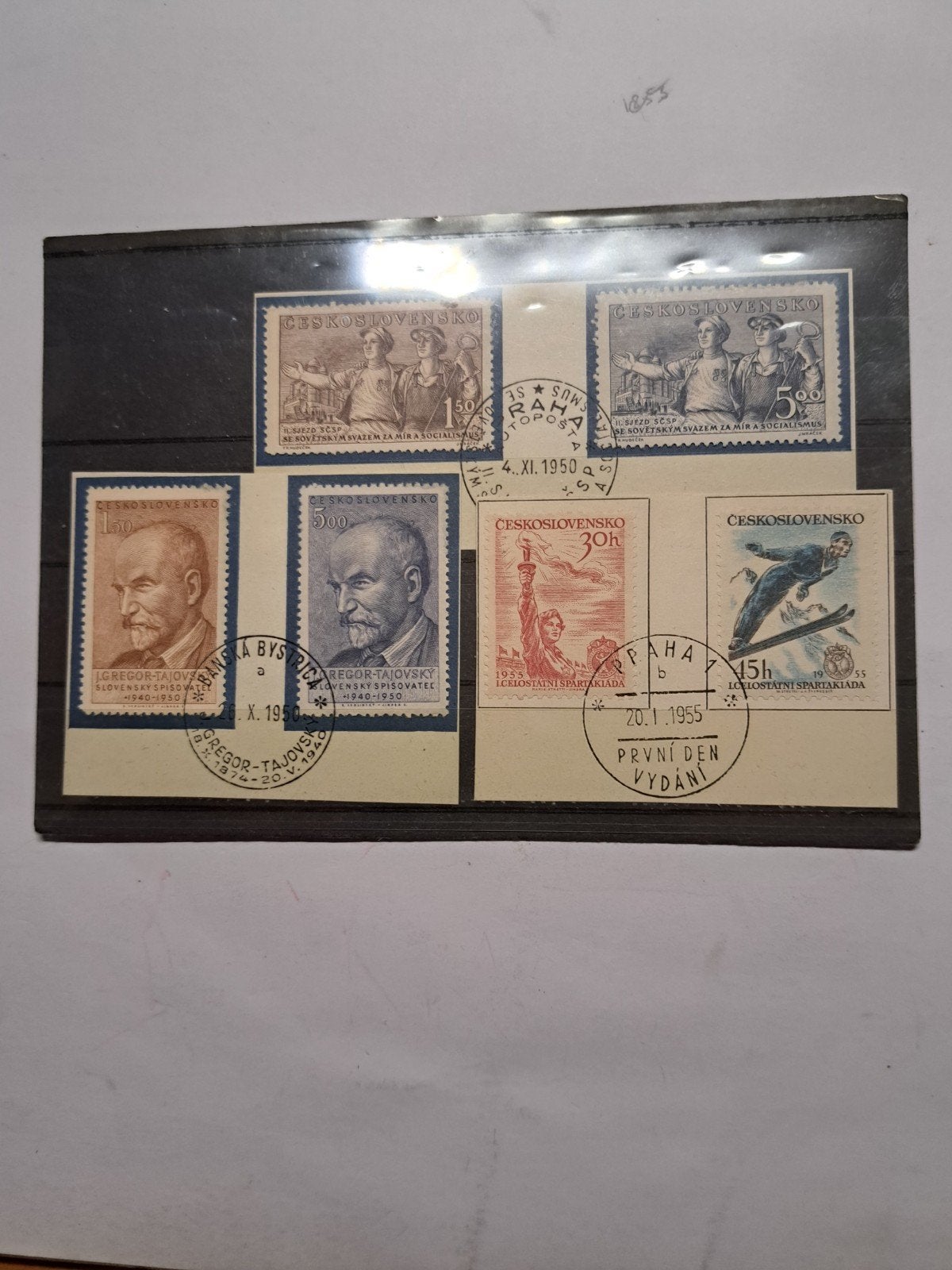 Postzegels Tsjechoslowakije 1950-1955 - 11 Kaartjes, Ophalen of Verzenden