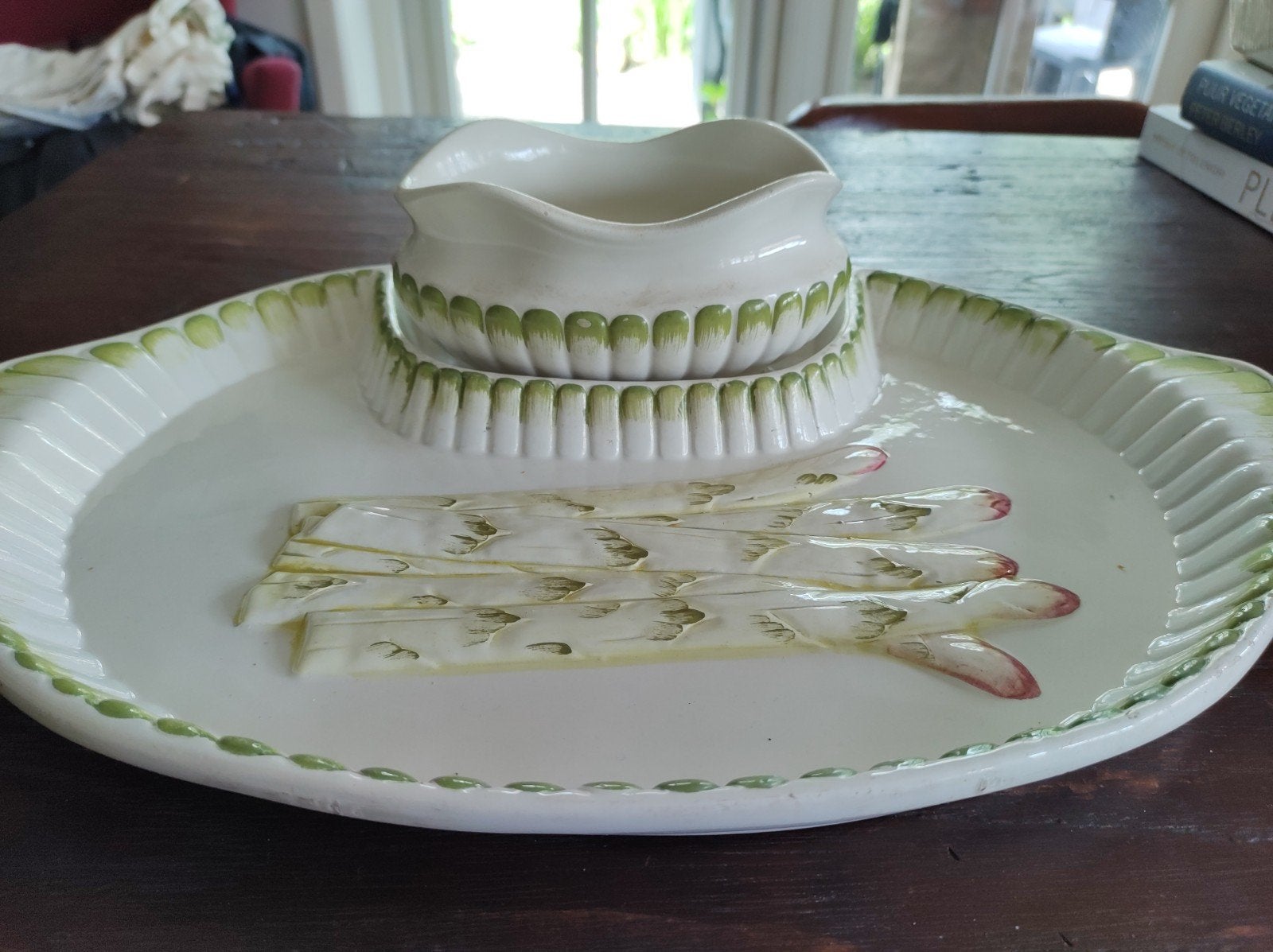 Vintage Aspergeschaal met Sauskom, Ophalen of Verzenden