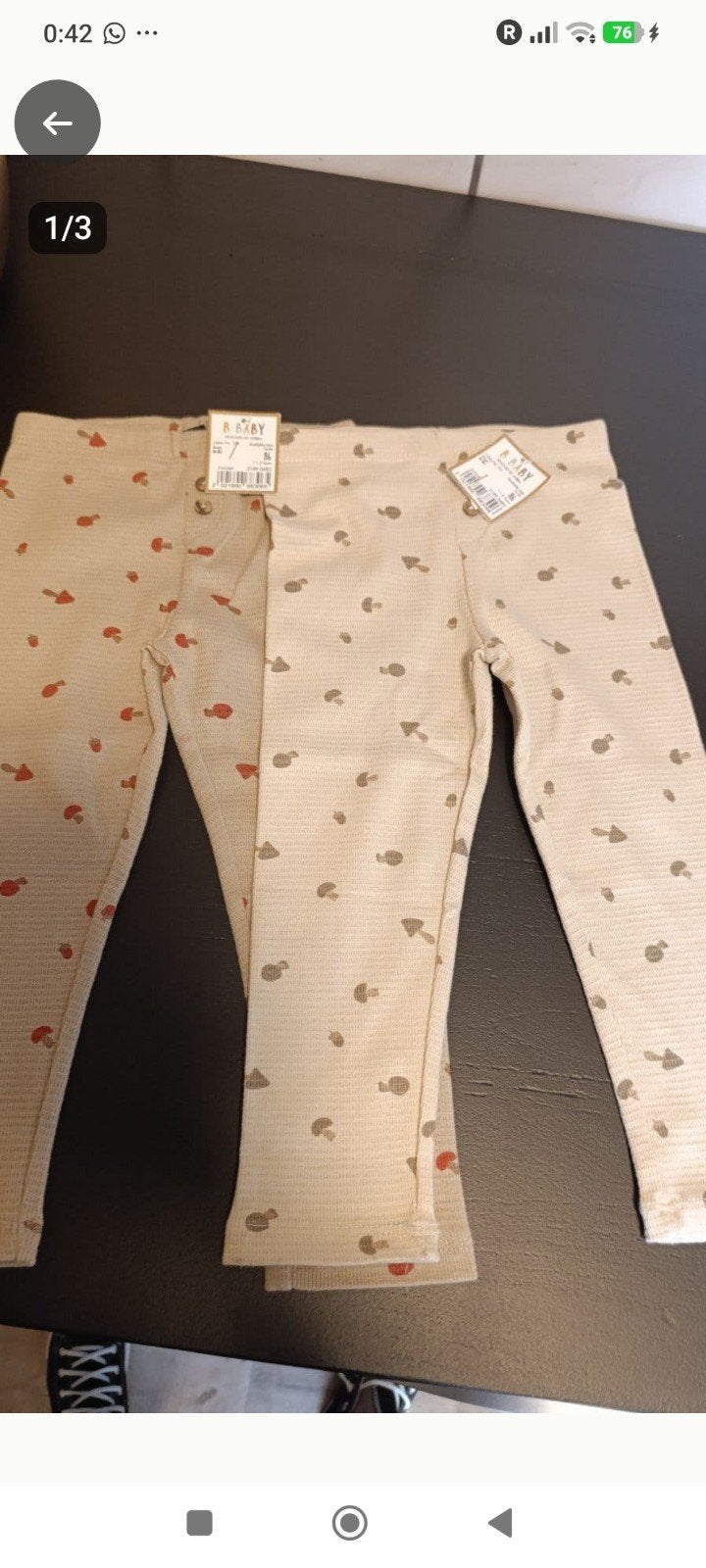 2-pack B.Baby broekjes met paddenstoelprint, maat 86, Broekje, Jongetje of Meisje, Nieuw, Ophalen of Verzenden