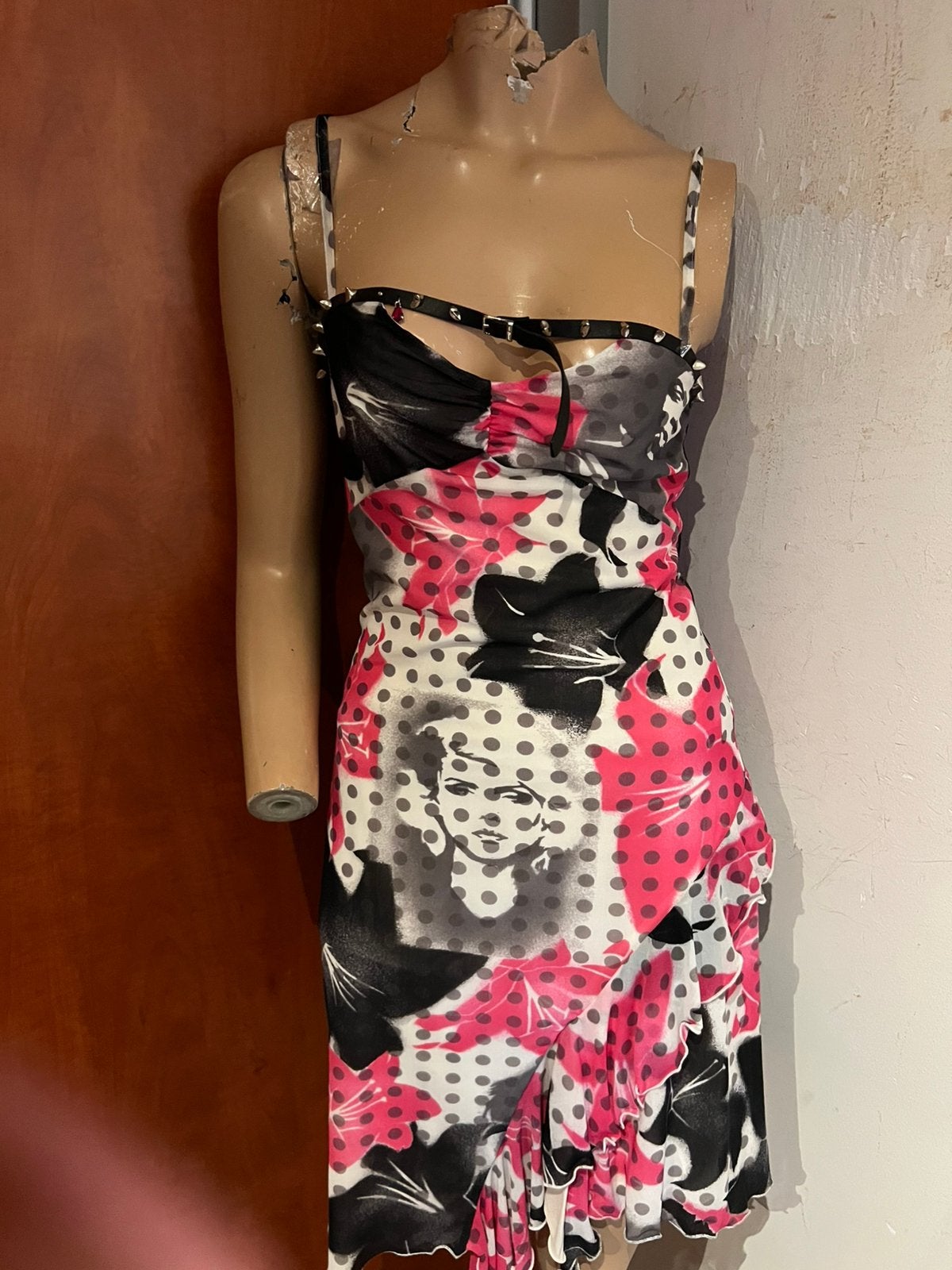 John Richmond jurk met studs maat s origineel zgan, Kleding | Dames, Wit, G, T, Ophalen of Verzenden