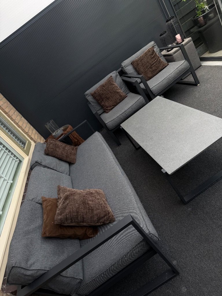 Tuinset, Tuin en Terras, Tuinsets en Loungesets, Zo goed als nieuw, Tuinset, Aluminium, 5 zitplaatsen, Ophalen