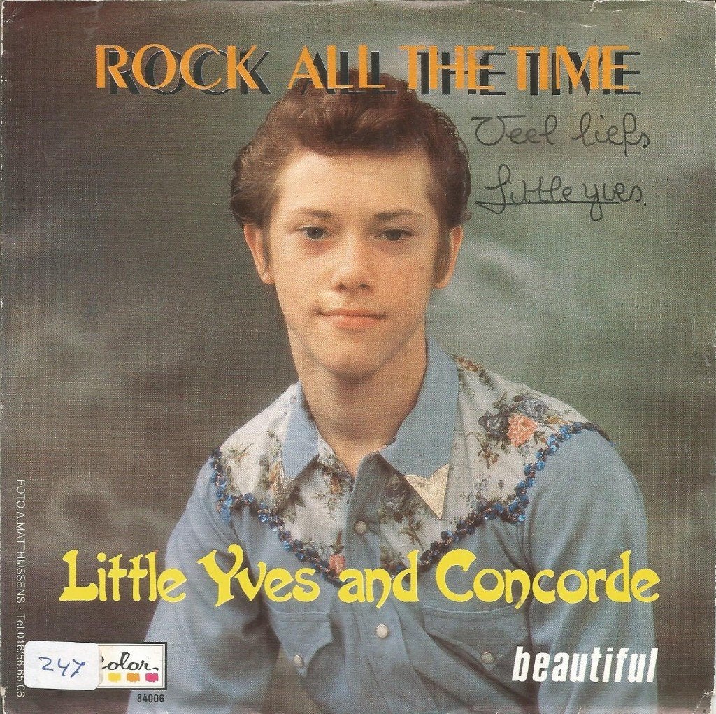 Little Yves And Concorde – Rock All The Time (Gesigneerd), Fotohoes, 7 inch, Ophalen of Verzenden, Zo goed als nieuw
