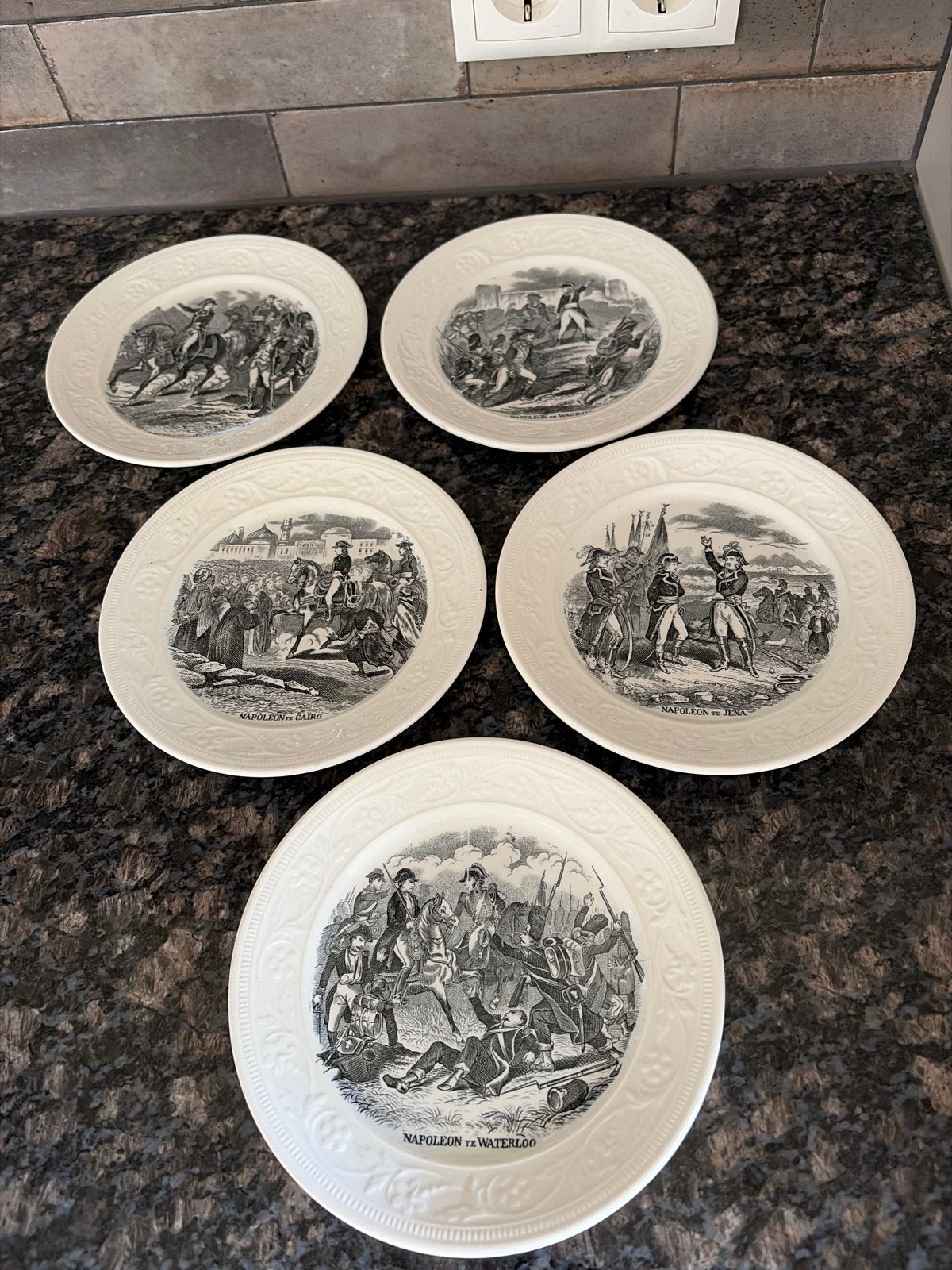 5 Petrus Regout & Co Napoleon borden - 18 cm, Antiek en Kunst, Antiek | Servies los, Ophalen of Verzenden