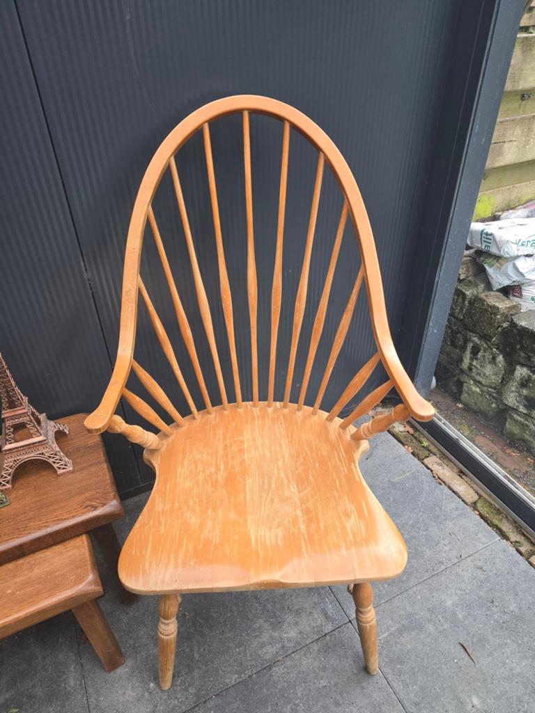 Vintage Windsor Spijlenstoel - Houten Eetkamerstoel, Ophalen
