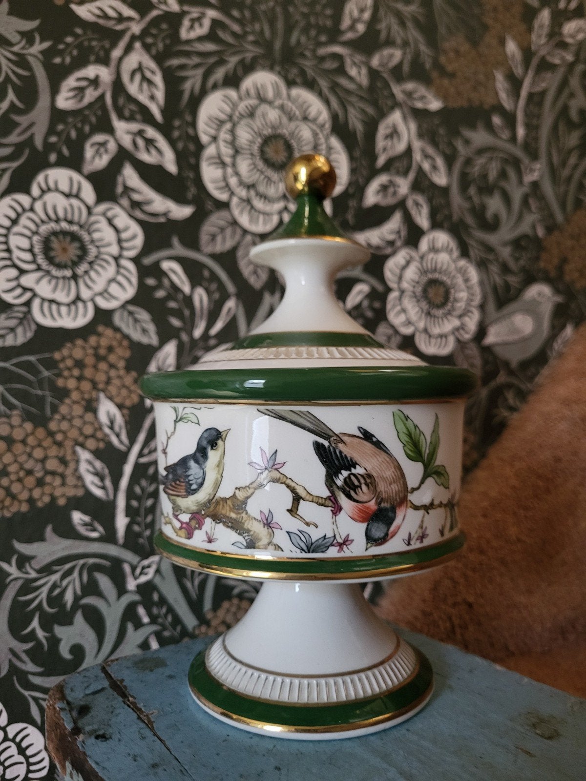 Italiaanse bonbonnière met vogeldecor Toen was geluk, Ophalen of Verzenden