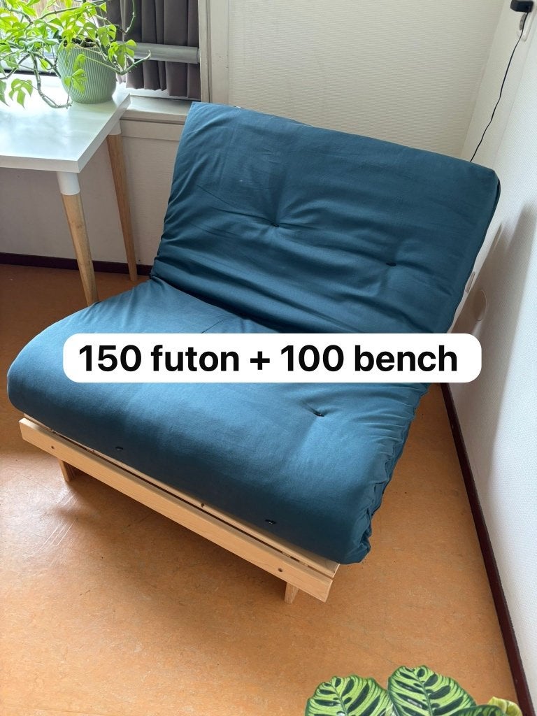 Futon couch 4 positions thai, Huis en Inrichting, Banken | Complete zithoeken, Gebruikt, Hout, Overige materialen, Ophalen of Verzenden