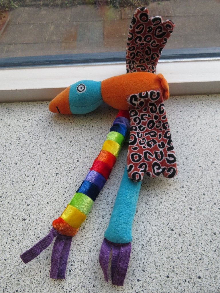 Vogel met lange poten Nicolle van den Hurk Kids Right, Ophalen of Verzenden, Zo goed als nieuw, Middelgroot (20 tot 80 cm), Meerkleurig