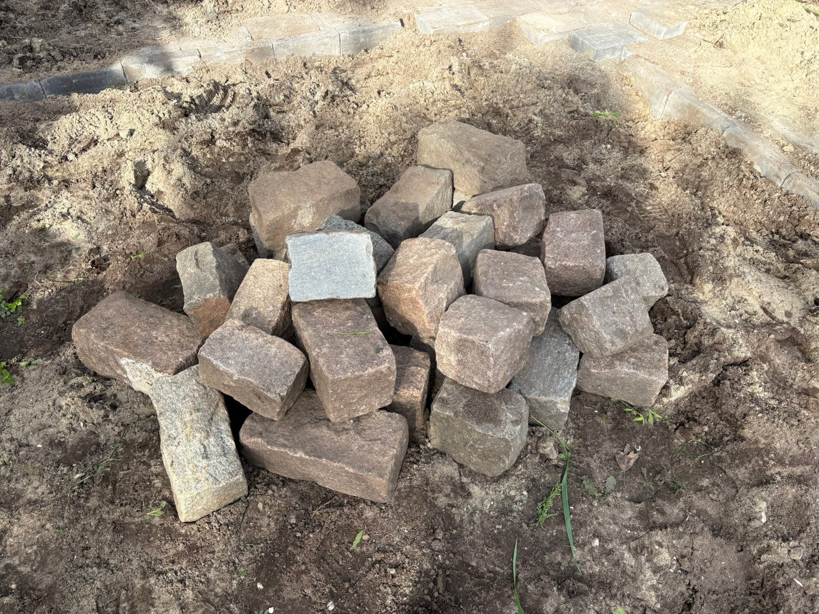 Ongeveer 35 basaltkeien, Ophalen, Gebruikt, Kei, Basalt