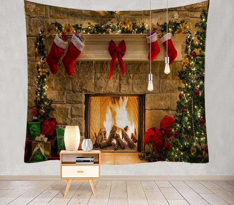 Kerst Wandkleed 1 3D Wand Kleed Kerstmis Openhaard Muurkleed, Verzenden, Nieuw, Wandkleed
