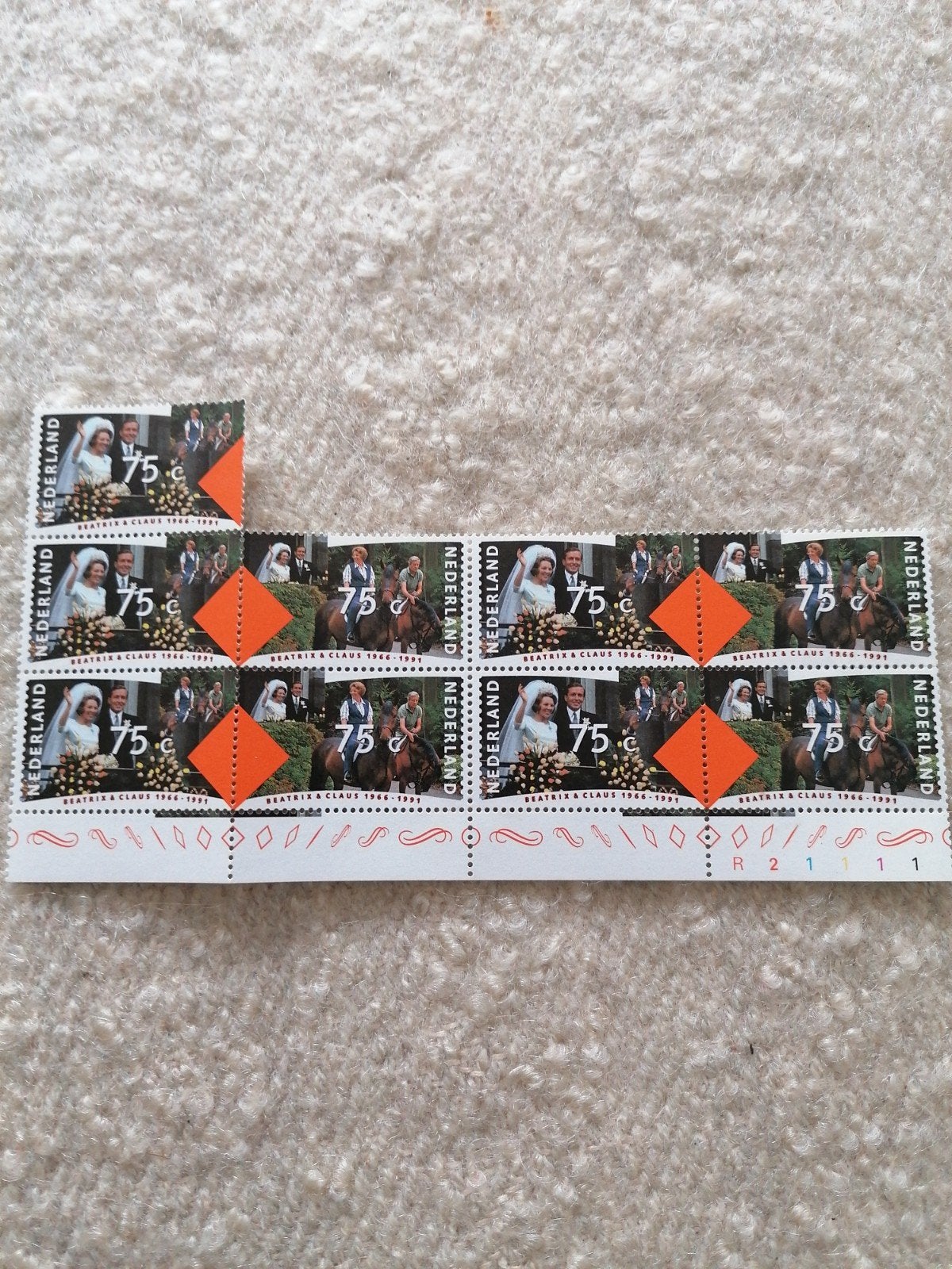 Postzegels Beatrix & Claus 1966-1991 - 75c, Postzegels en Munten, Postzegels | Nederland, Ophalen of Verzenden