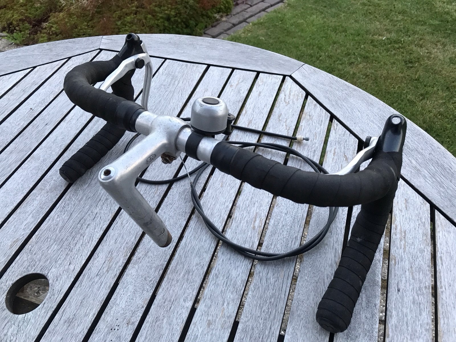Racefiets stuur met dubbele remgrepen +remkabels, 44cm, Ophalen, Gebruikt, Stuur, Aluminium