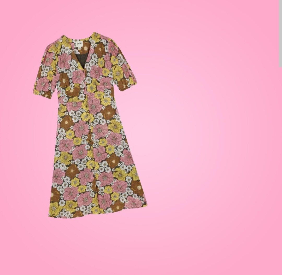 Joanie Zeena Poppies Vintage Jurk, Zo goed als nieuw, Knielengte, Meerkleurig, Verzenden