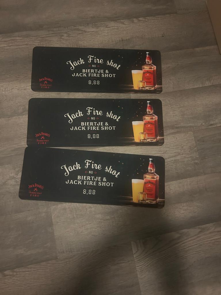 Jack Daniels Fire shot biermat / drankmat (per stuk), Verzamelen, Merken en Reclamevoorwerpen, Ophalen of Verzenden, Zo goed als nieuw