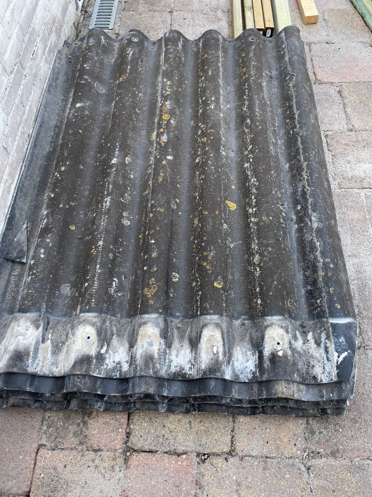 8 st golfplaten cementvezel: 110 x 150, Doe-het-zelf en Verbouw, Dakpannen en Dakbedekking, Ophalen, Steen of Klei, Zwart, Zo goed als nieuw