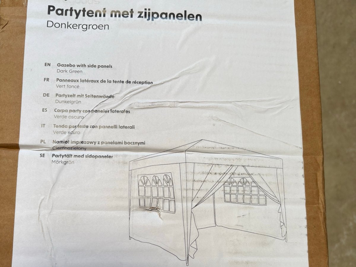 Partytent 3 x 3 NIEUW met zijkanten Donkergroen easy up, Tuin en Terras, Partytenten, Ophalen, Opvouwbaar, Partytent, Minder dan 4 meter