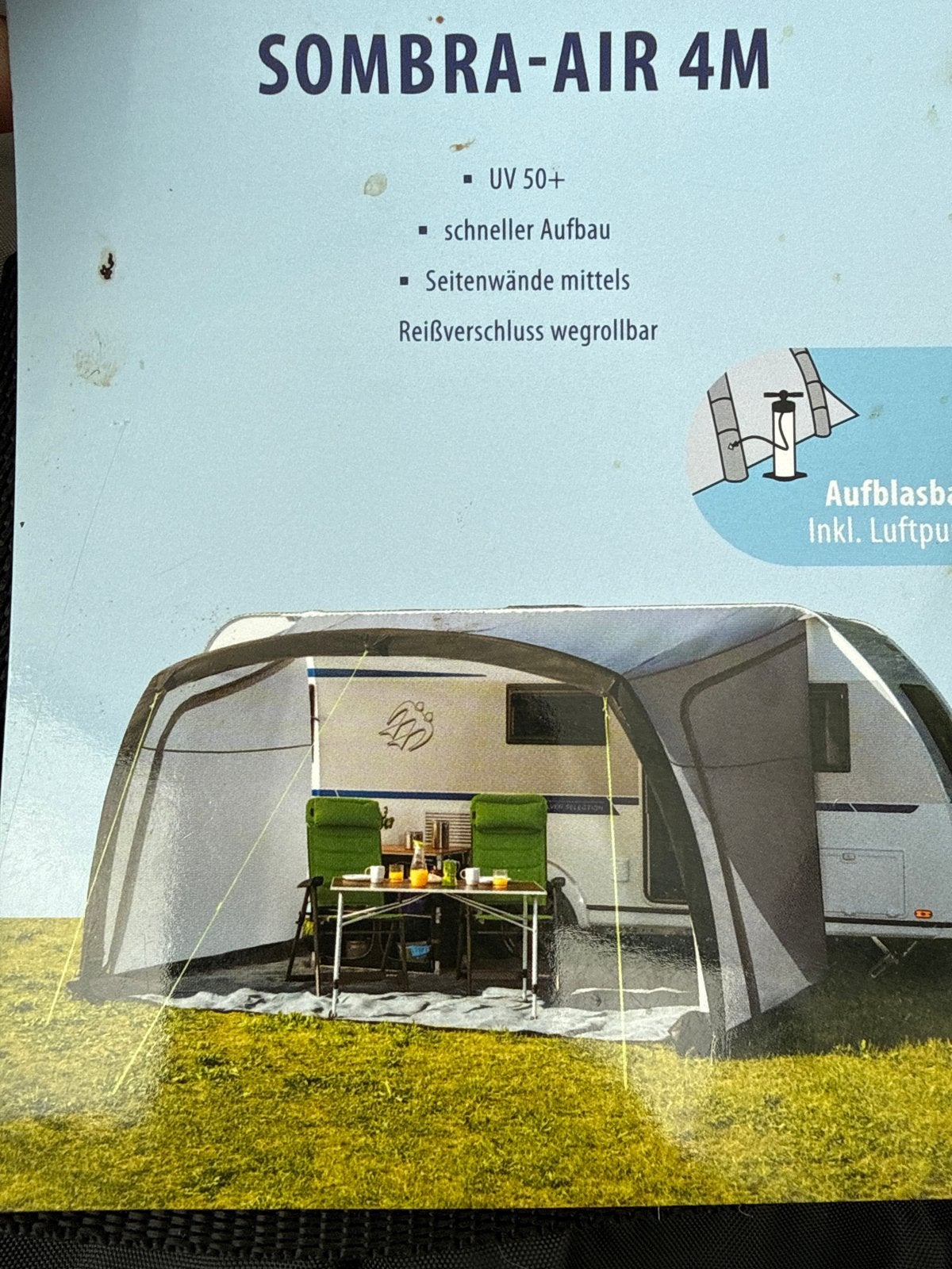 Sombra-Air 4M opblaasbaar zonnedak voor caravan, Ophalen, Zo goed als nieuw