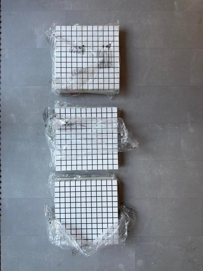 3 nieuwe vierkante tafeltjes van Xenos - nog zelf monteren, Ophalen, Nieuw, Vierkant, Metaal of Aluminium