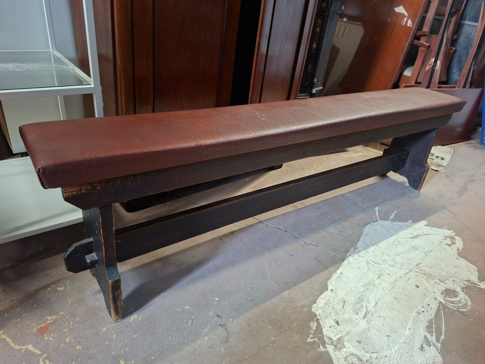 Antiek kerkbankje 180x26x49h, Ophalen