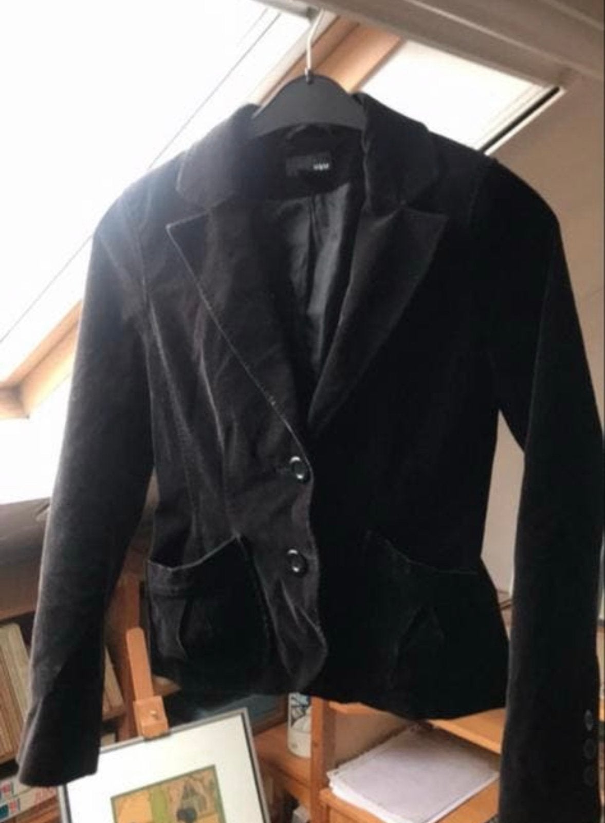 Zwart fluwelen Colbert H&M Maat 36, Zwart, Ophalen of Verzenden, Jasje, Maat 36 (S)