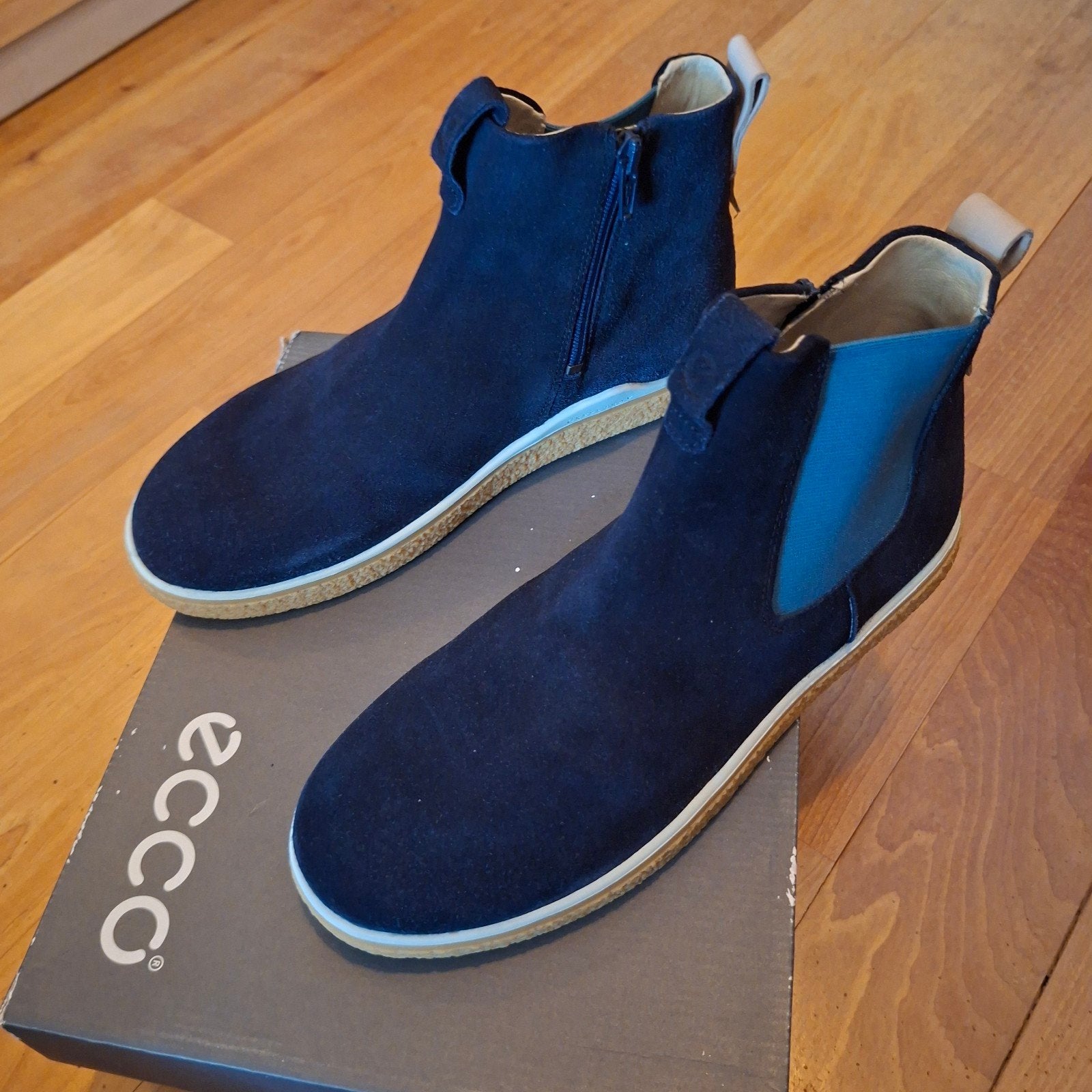 ECCO Chelsea boots - Donkerblauw suède - Maat 40, Jongen of Meisje, Nieuw, Ophalen of Verzenden, Laarzen