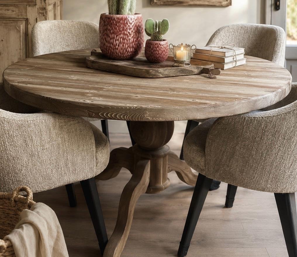 Prachtige bolpoot tafel - 1.20m x 75cm, Ophalen, 100 tot 150 cm, Rond, Zo goed als nieuw