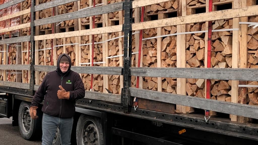 Te koop super kwaliteit beukenhout., 6 m³ of meer, Ophalen, Beukenhout, Blokken