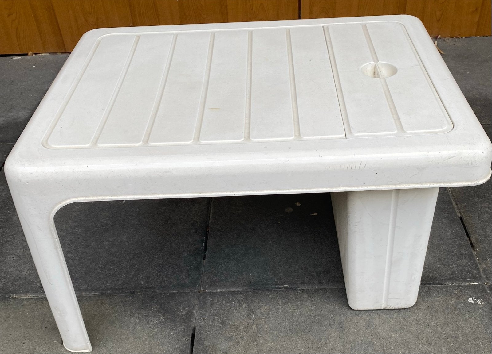 Witte kunststof tuintafel - Gebruikt, Ophalen, Gebruikt, Rechthoekig, Kunststof