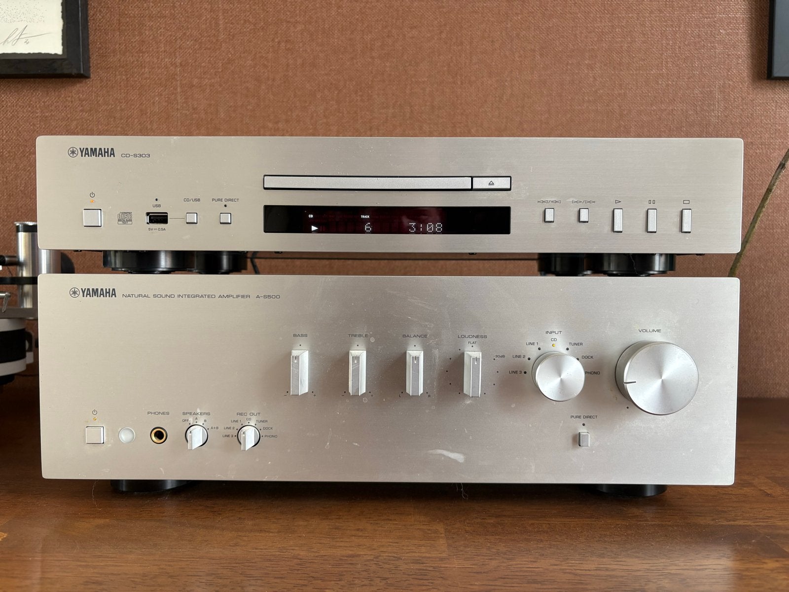 Yamaha CD-S303 CD-speler en A-S501 Versterker Set, Ophalen, Zo goed als nieuw, Cd-speler, Losse componenten