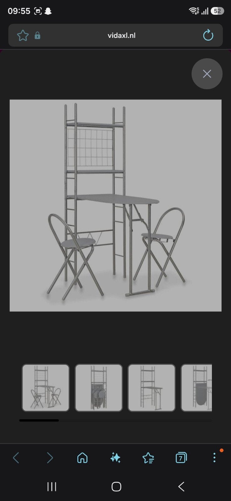 Foto 2 van inklaptafel nieuw