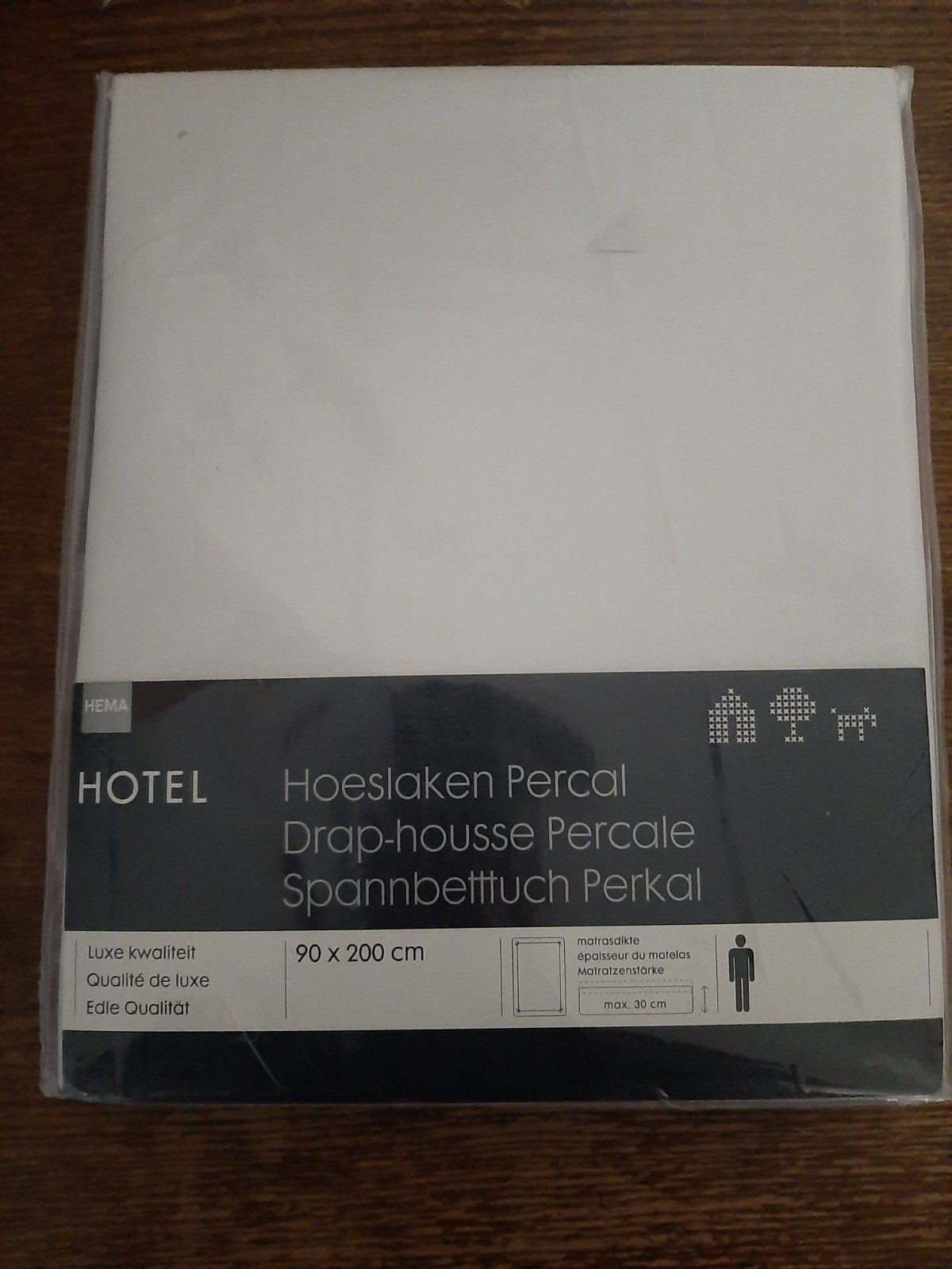 HEMA Hotel Hoeslaken Percal 90x200 cm Nieuw in Verpakking, Eenpersoons, Katoen, Nieuw, Ophalen of Verzenden